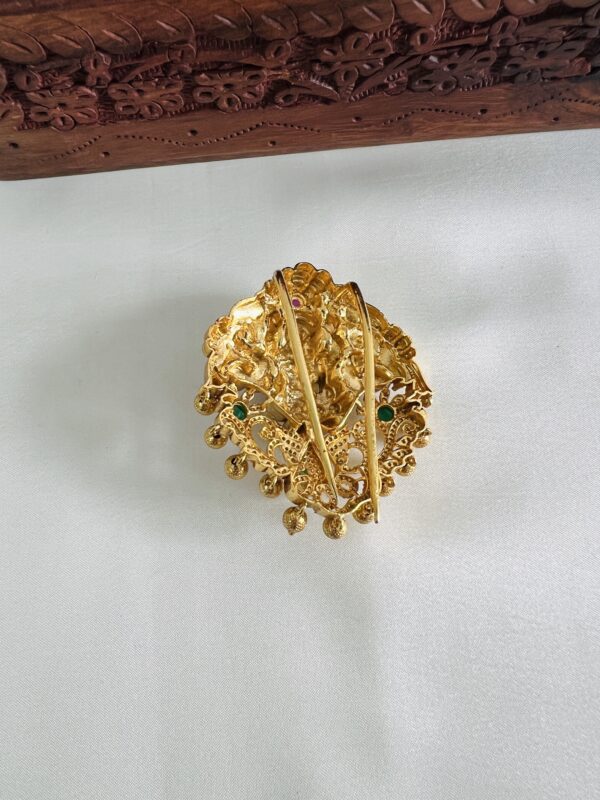 Premium 3D Lakshmi with AD Stone Hair Brooch - Image 3