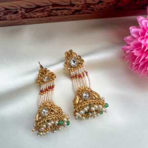Premium Gold and Pearls Designer Earrings