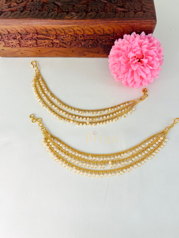 3 Layer Pearl Earchain - Image 2
