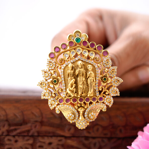 Ram Sita Hair Brooch with AD stones - Image 3