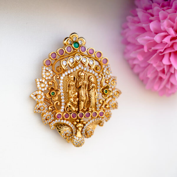 Ram Sita Hair Brooch with AD stones - Image 2