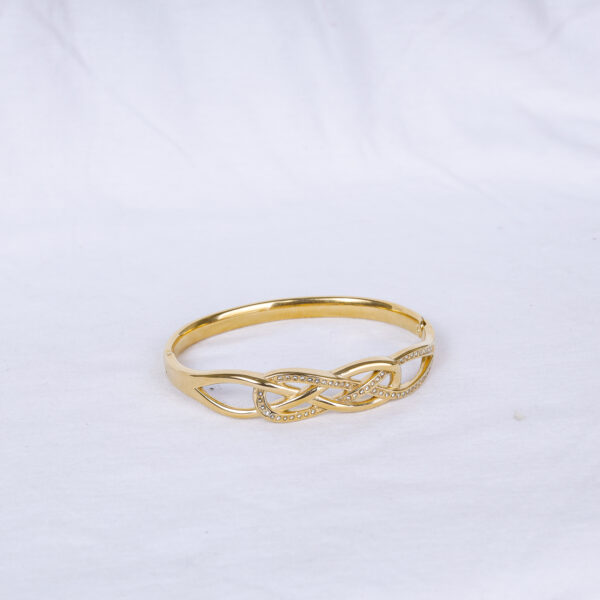 Infinity Shape White Stone Bracelet - 2.6 size