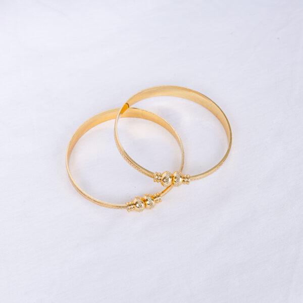 Gold Ball Open Type Bangles (2 Pcs in Pair) - Image 2