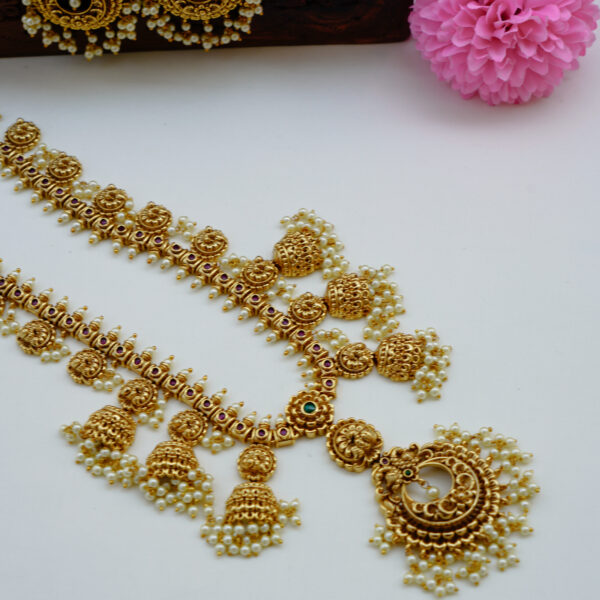 Premium Antique Peacock Hanging Design with Kemp Stone Haram
