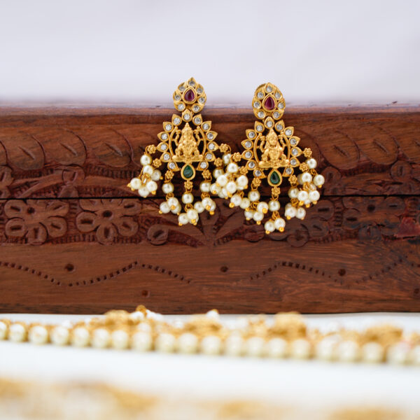 Premium All Over Lakshmi Pendent Guttapusalu Long Haram - Image 3