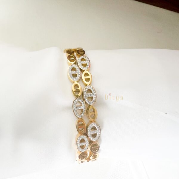 White Stones Bracelet - 2.4 Size - Image 3