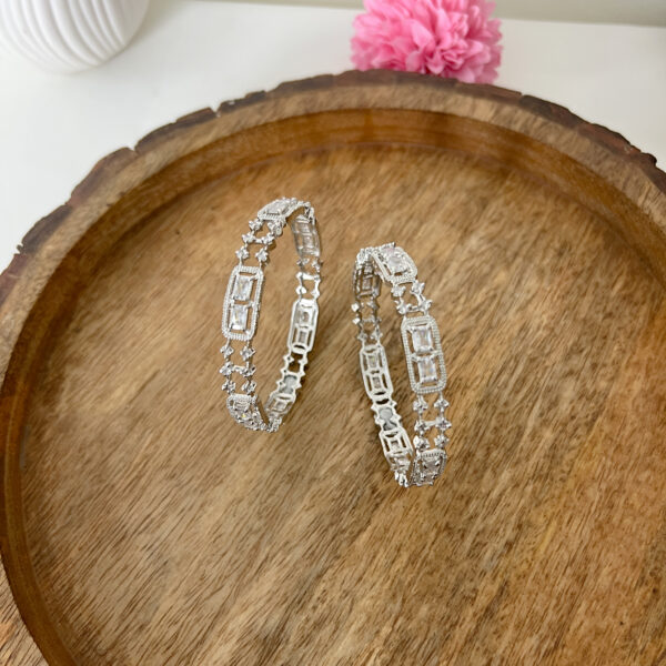 Premium AD and Crystal Stones Bangle (2 Pcs) - Image 2