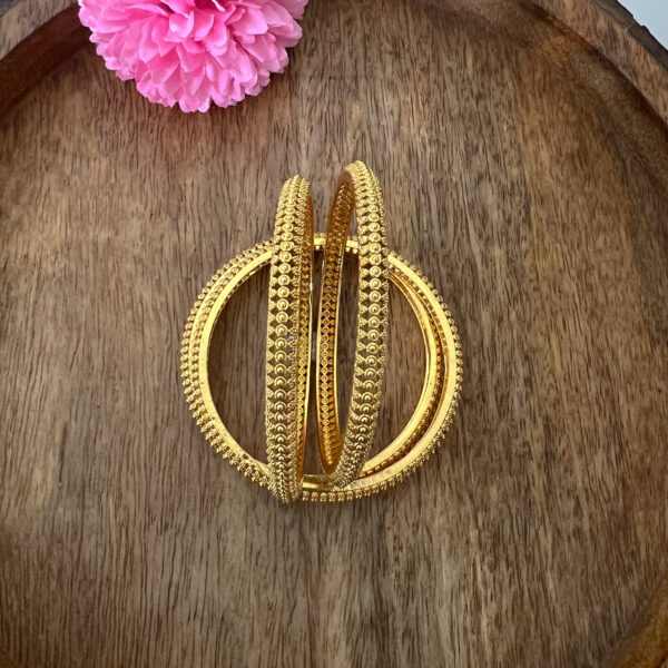 Premium Gold Designer Bangles (4 Pcs in 1 Pair) - Image 2