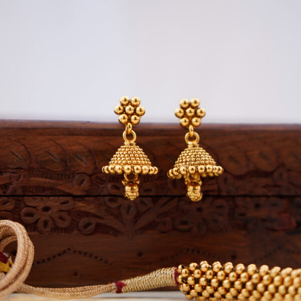 Gold bead and Red Crystal Rope Style Neckset - Image 3