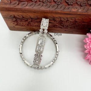 Premium AD and Crystal Stones Bangle (2 Pcs)