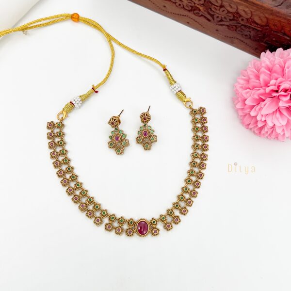 Small Star Shape Multi Stones Neckset - Image 2